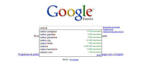 Google Suggest Search con Cadius Granada